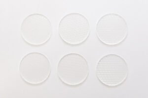 NewGel+ skaidrūs silikoniniai pleistrai-taškeliai, Ø 2,5 cm (1"), 6 vnt. pakuotėje